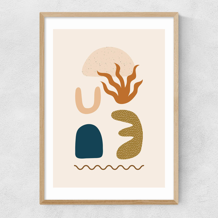 Boho Shapes Narrow Oak Frame