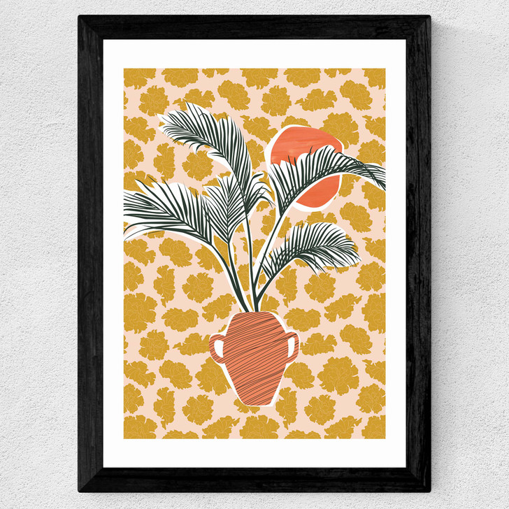 Potted Palm Tree Wide Black Frame Potted Palm Tree Wide Black Frame