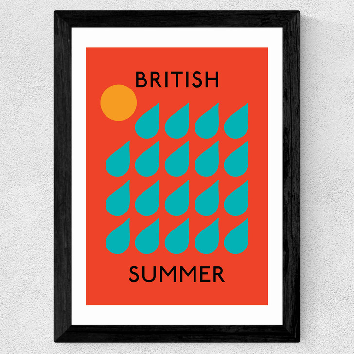 British Summer Wide Black Frame