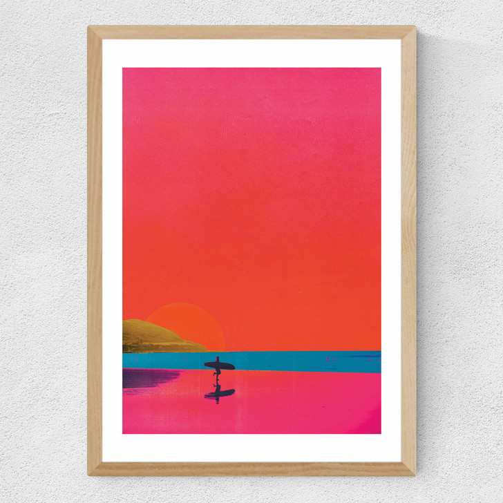 Surfs Up by Limbo and Ginger Medium Oak Frame
