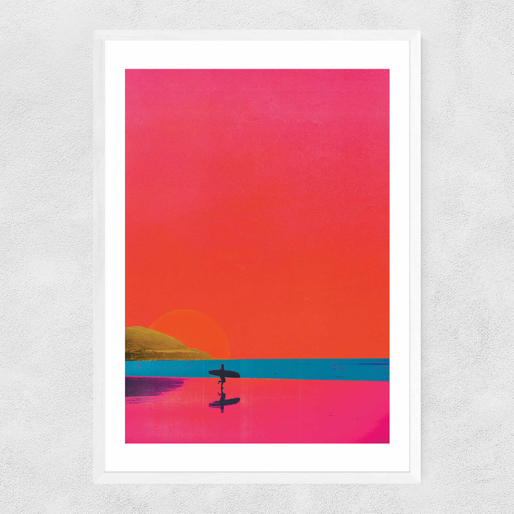 Surfs Up by Limbo and Ginger Narrow White Frame