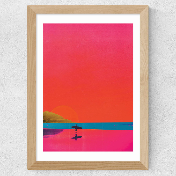 Surfs Up by Limbo and Ginger Wide Oak Frame