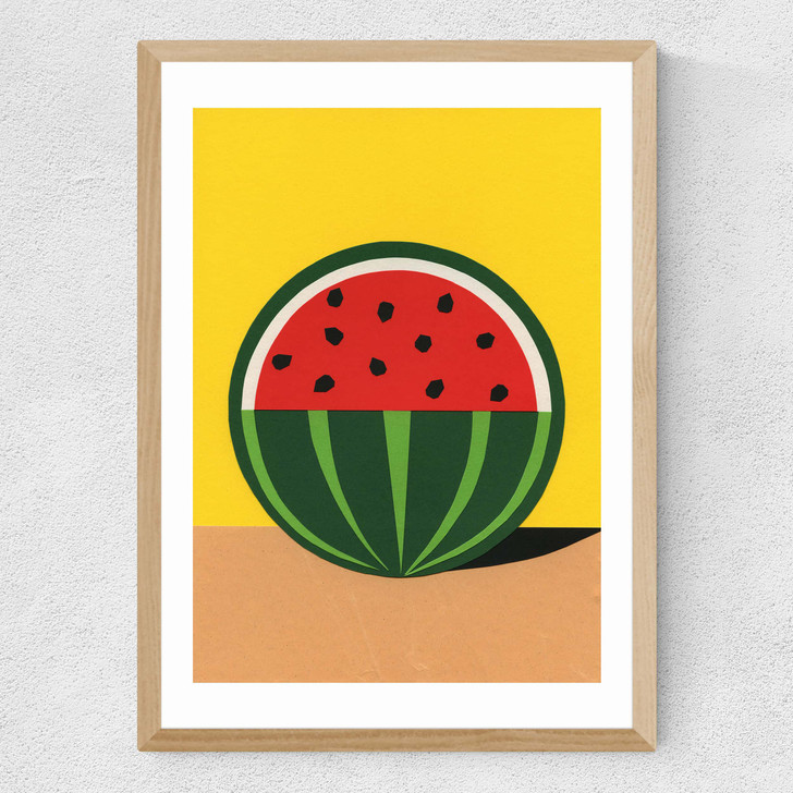 The Quarter Watermelon Medium Oak Frame The Quarter Watermelon Medium Oak Frame