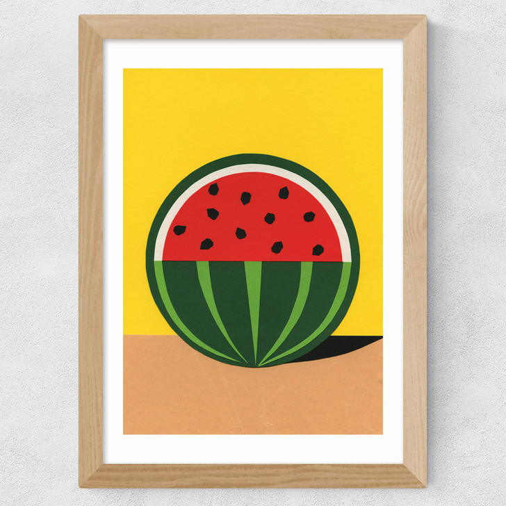 The Quarter Watermelon Wide Oak Frame The Quarter Watermelon Wide Oak Frame