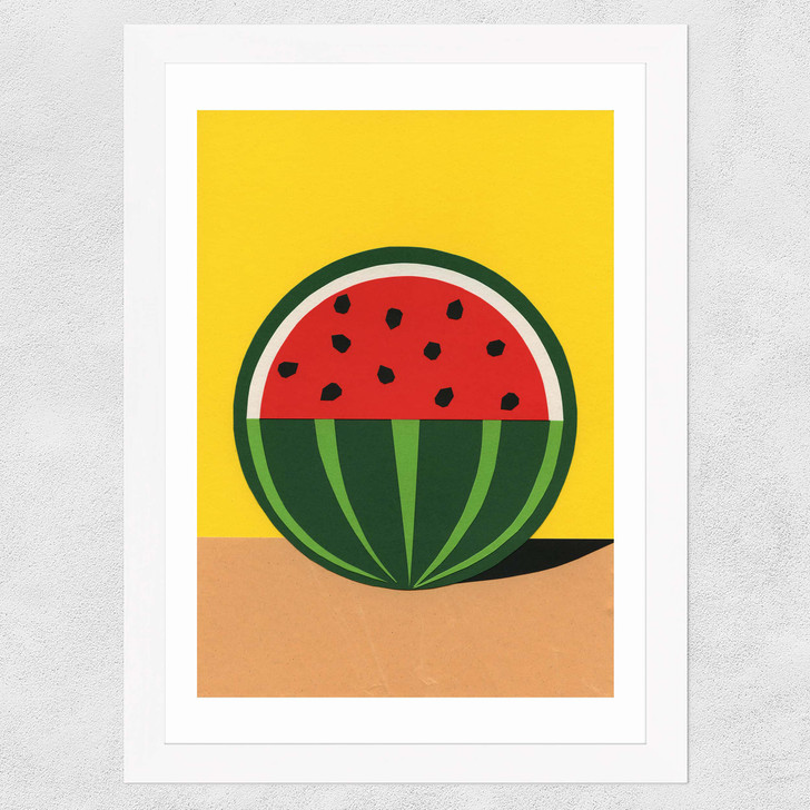 The Quarter Watermelon Wide White Frame The Quarter Watermelon Wide White Frame