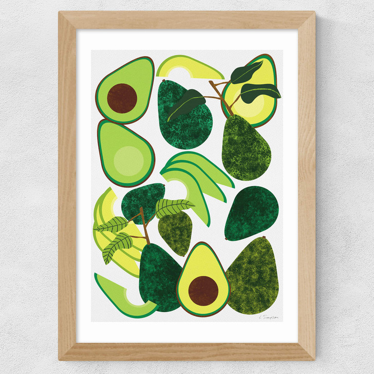 Avocado by Leanne Simpson Wide Oak Frame