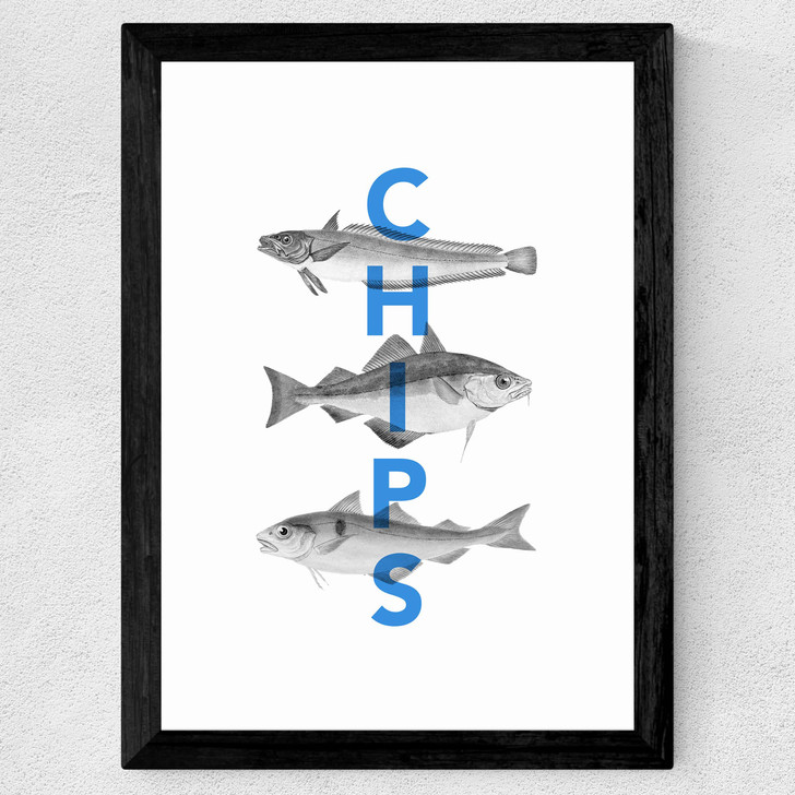 Fish and Chips Wide Black Frame
