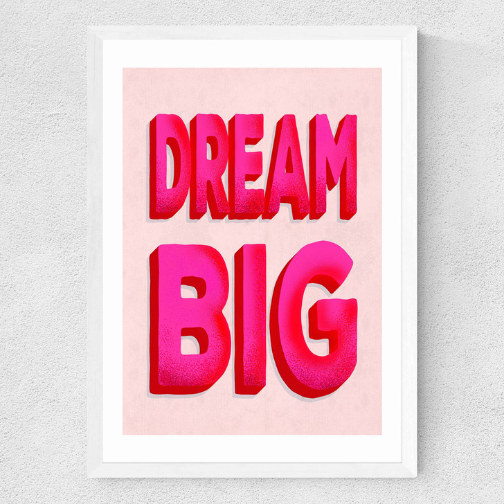 Dream Big by ShowMeMars Medium White Frame
