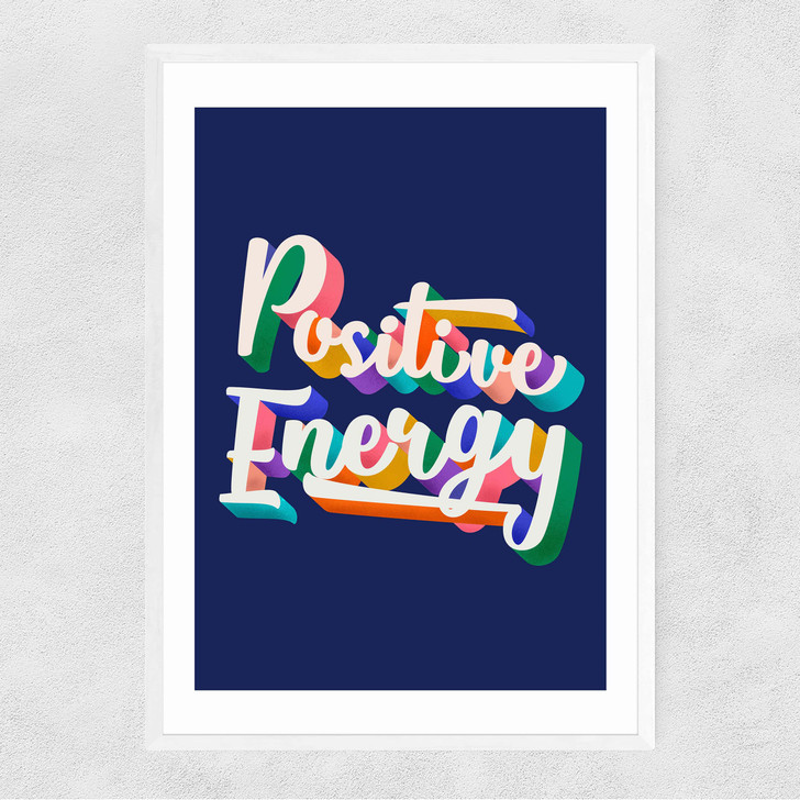 Positive Energy by ShowMeMars Narrow White Frame