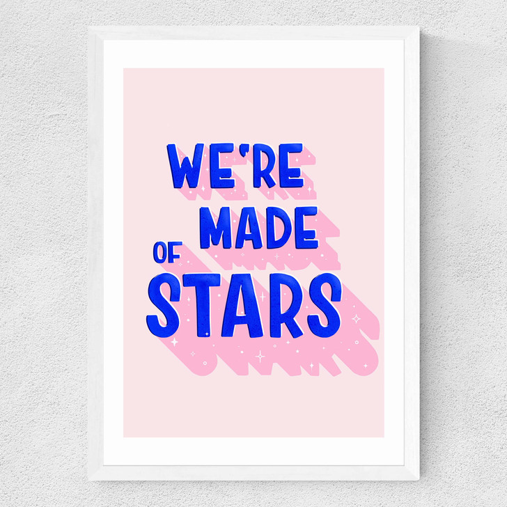 We're Made of Stars Medium White Frame