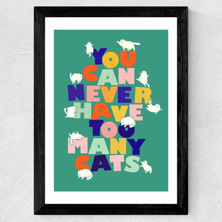 You Can Never Have too Many Cats Wide Black Frame