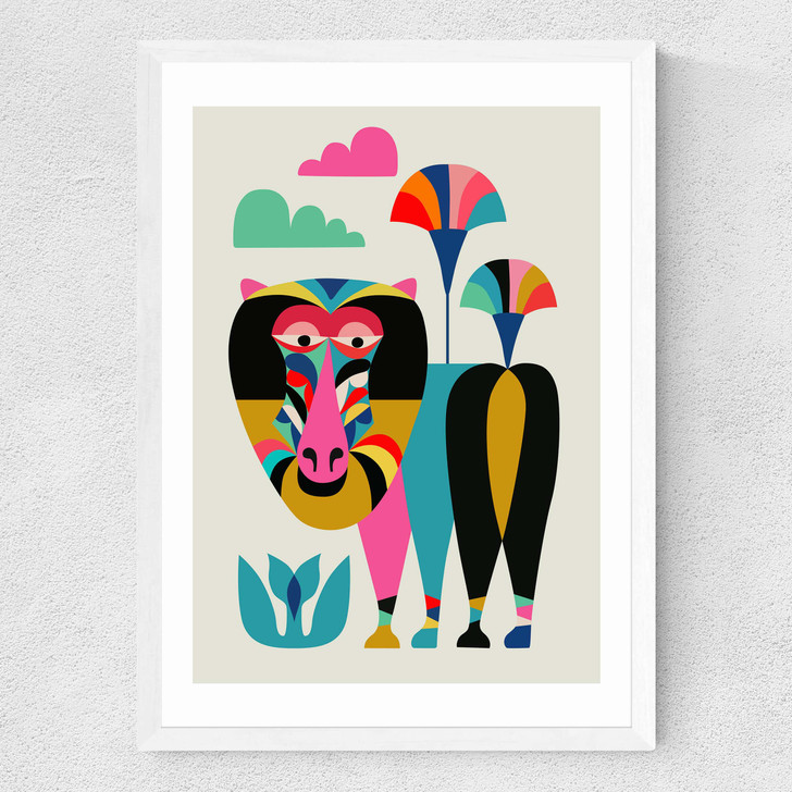 Baboon Medium White Frame Baboon Medium White Frame