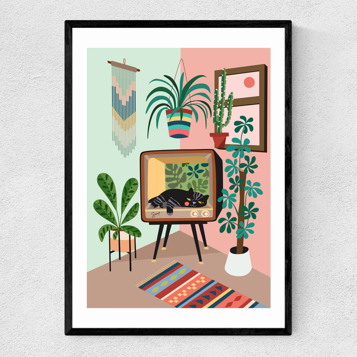 TV Catbed Narrow Black Frame