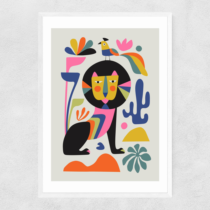 White Lion Narrow White Frame White Lion Narrow White Frame