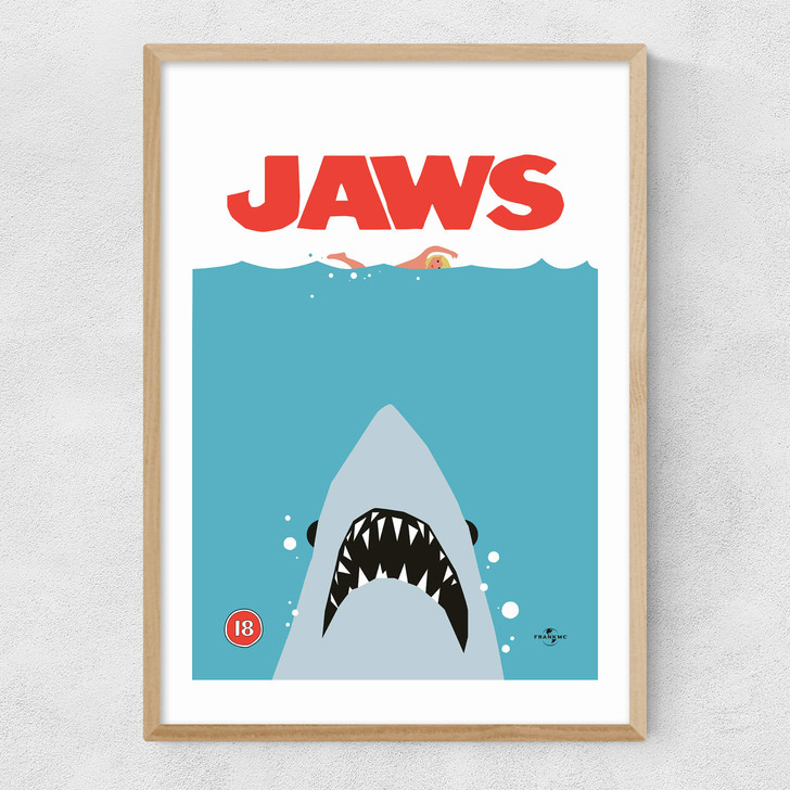Jaws by Limbo and Ginger Narrow Oak Frame