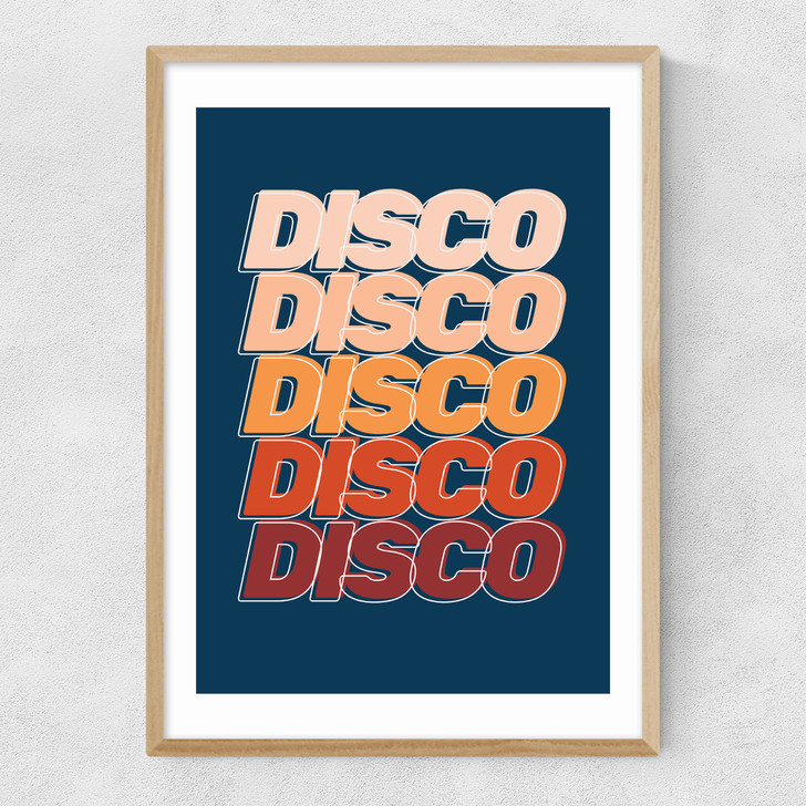 Disco Disco Blue Narrow Oak Frame