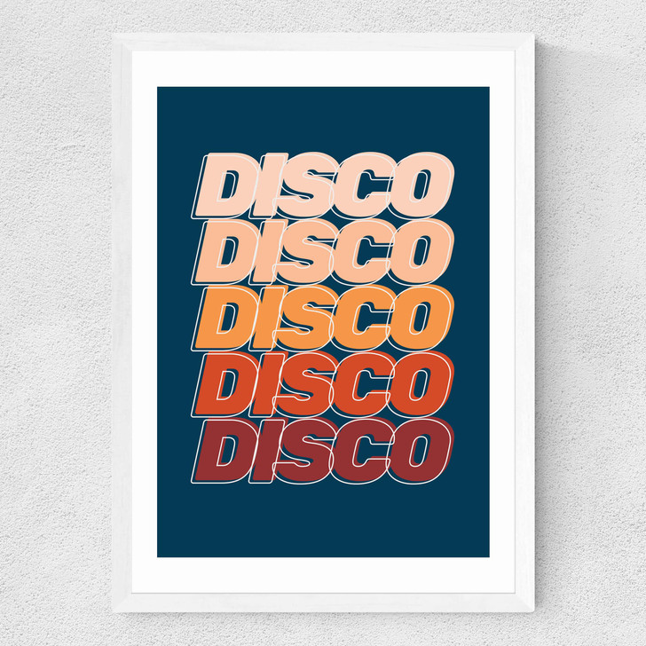 Disco Disco Blue Medium White Frame