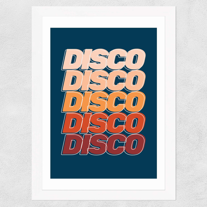 Disco Disco Blue Wide White Frame