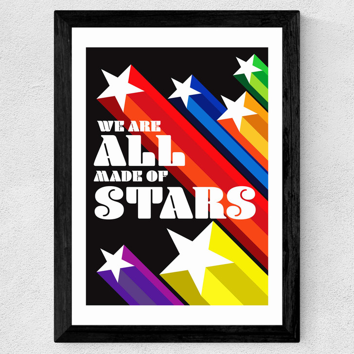 We Are All Made Of Stars Wide Black Frame