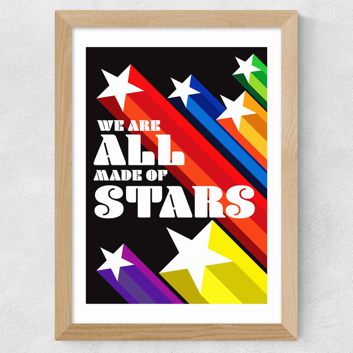 We Are All Made Of Stars Wide Oak Frame