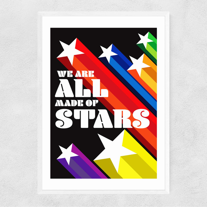 We Are All Made Of Stars Narrow White Frame