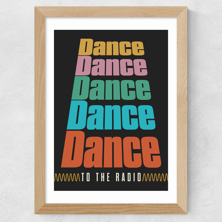 Dance Dance Dance by HollieGraphik Wide Oak Frame