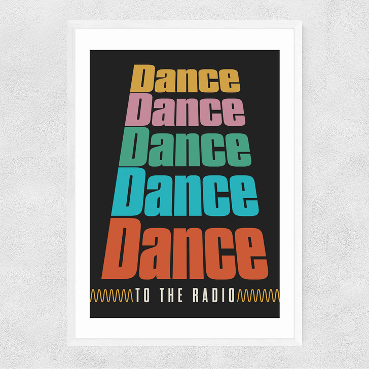 Dance Dance Dance by HollieGraphik Narrow White Frame