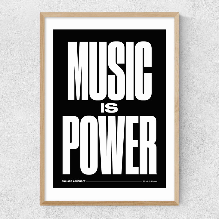 Music is Power Narrow Oak Frame Music is Power Narrow Oak Frame