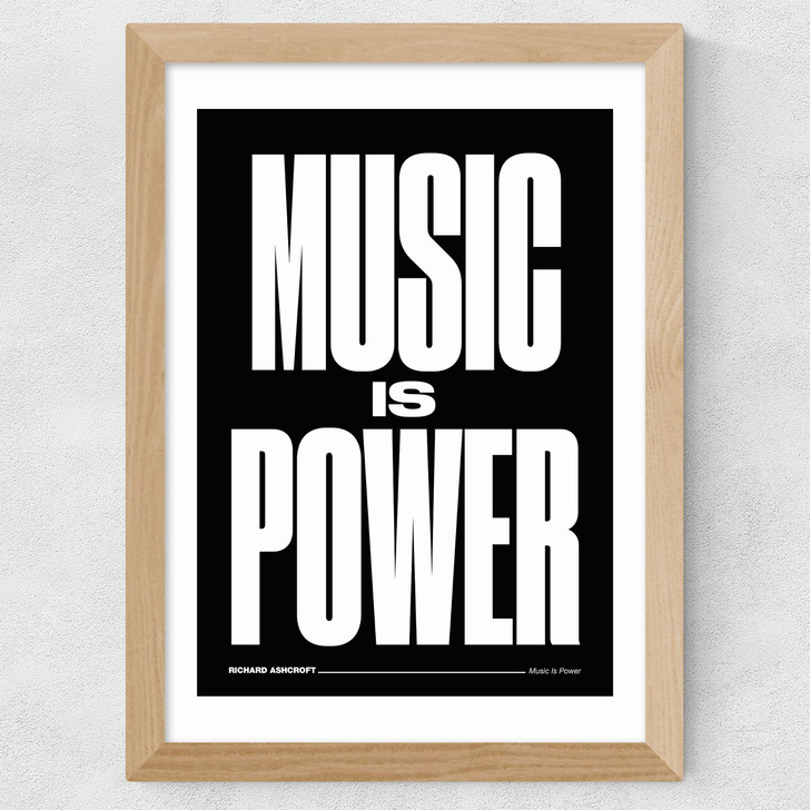 Music is Power Wide Oak Frame Music is Power Wide Oak Frame
