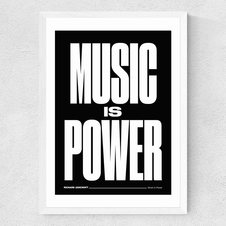 Music is Power Medium White Frame Music is Power Medium White Frame