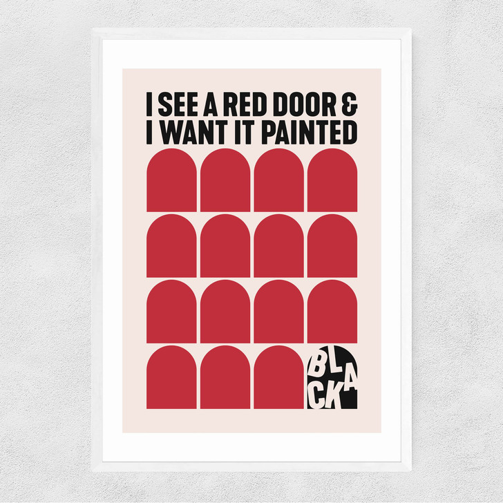 Red Door Narrow White Frame Red Door Narrow White Frame