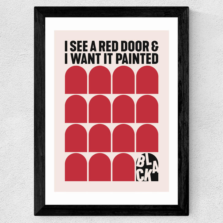 Red Door Wide Black Frame