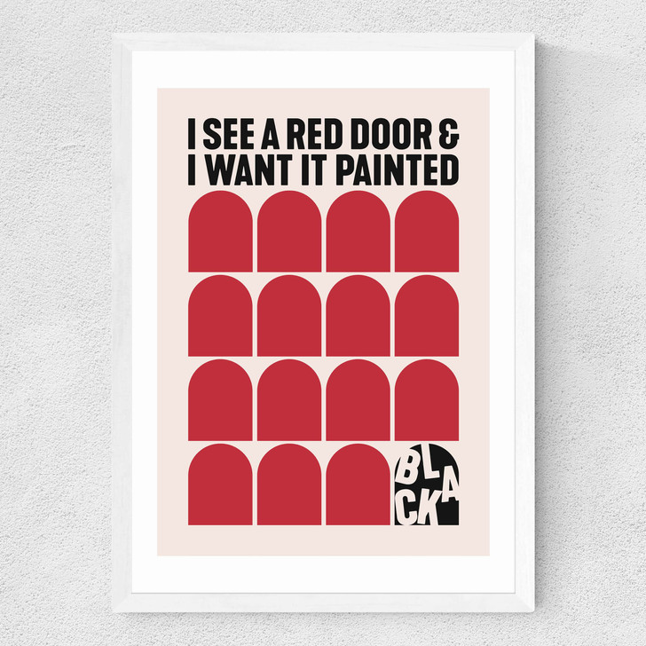 Red Door Medium White Frame
