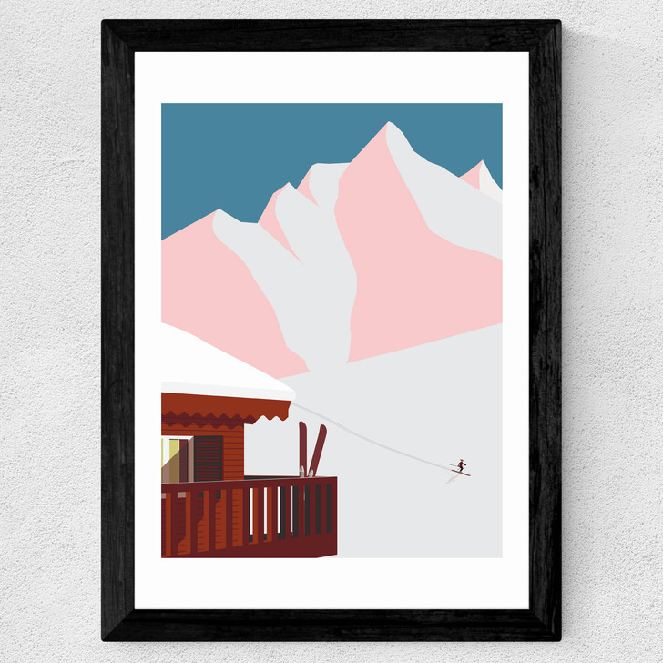 Chalet Print Wide Black Frame