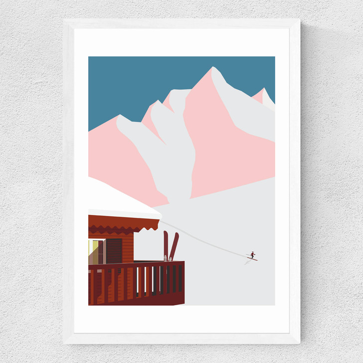 Chalet Print Medium White Frame