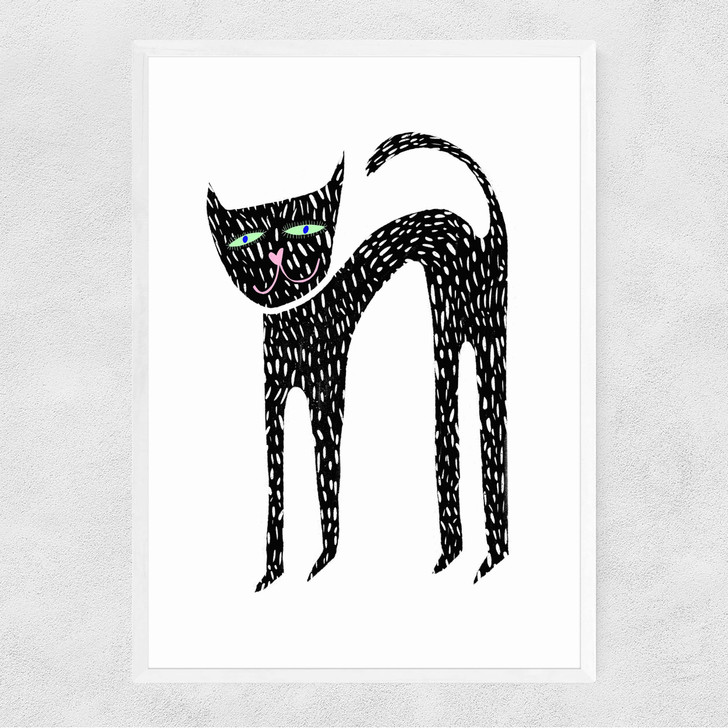 Je suis un chat Narrow White Frame