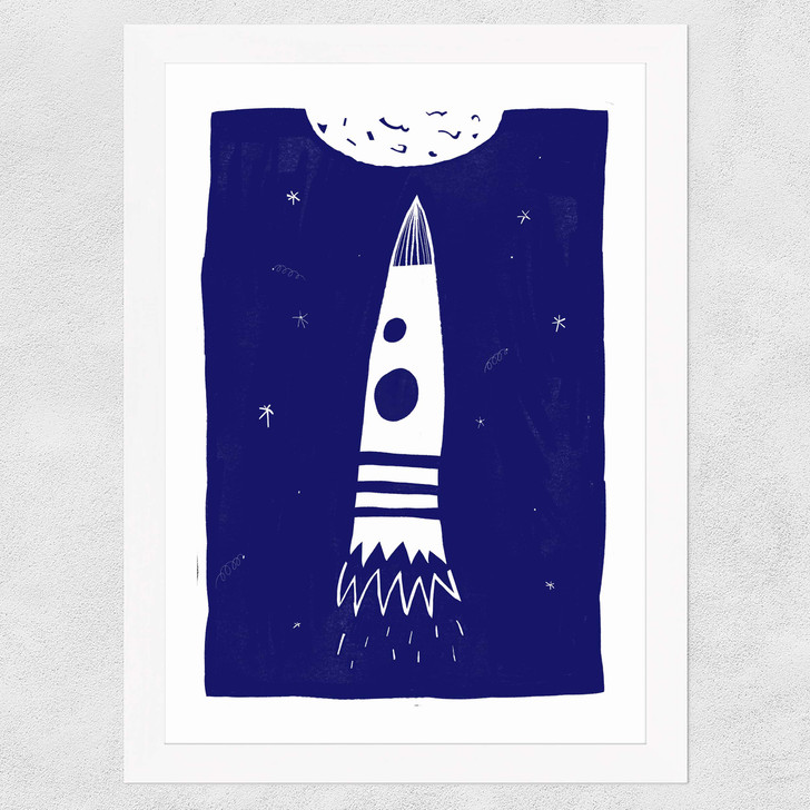 Off to see the moon Wide White Frame Off to see the moon Wide White Frame