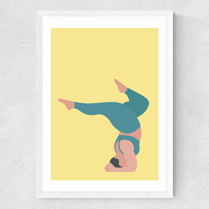 Yoga at 6 o'clock Medium White Frame