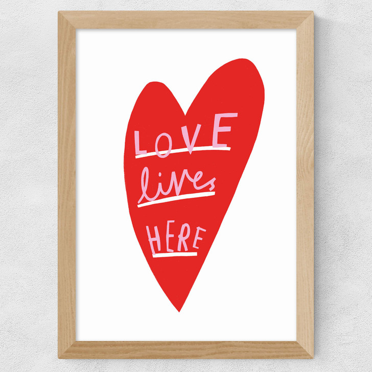 Love Lives Here by Katy Edelsten Wide Oak Frame