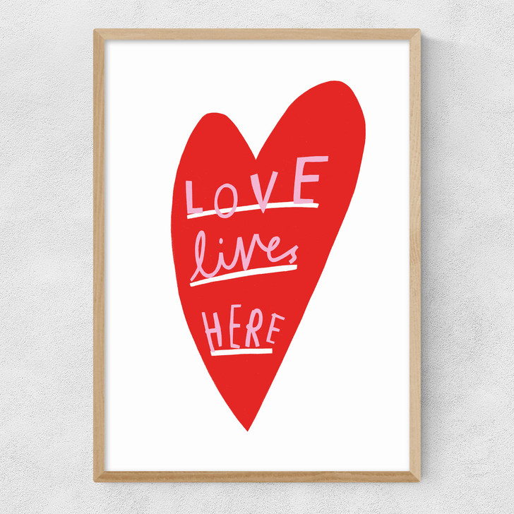 Love Lives Here by Katy Edelsten Narrow Oak Frame