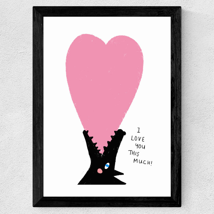I Love You This Much Wide Black Frame