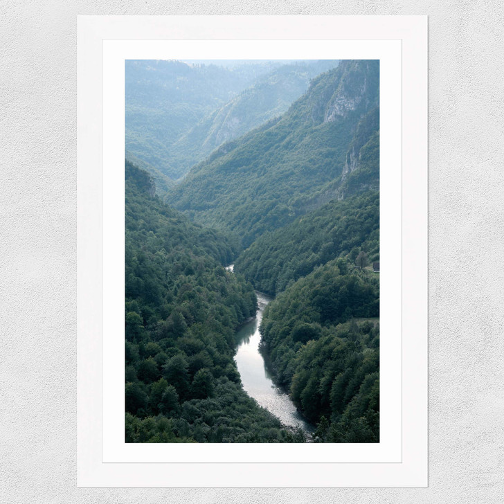 The River Through The Forest Wide White Frame The River Through The Forest Wide White Frame
