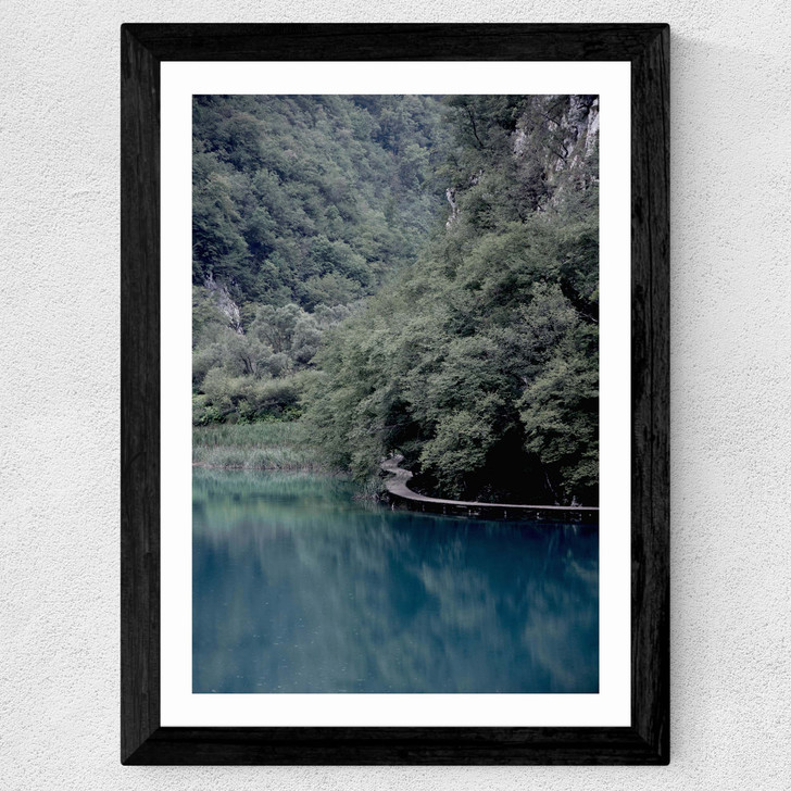 The Path Under Trees Wide Black Frame