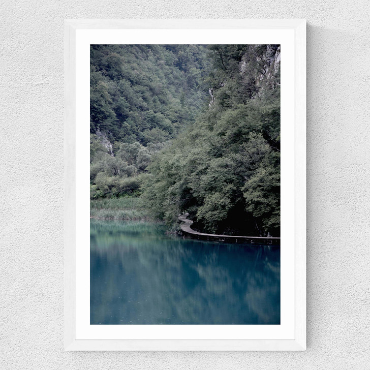 The Path Under Trees Medium White Frame
