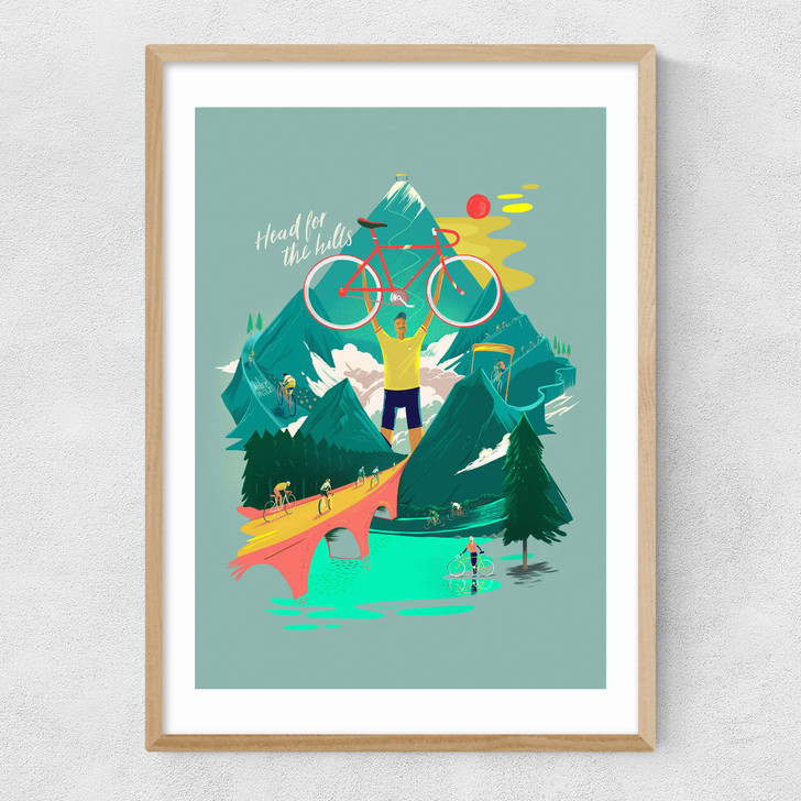 Head For The Hills Narrow Oak Frame