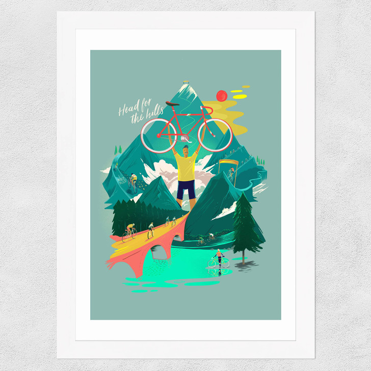 Head For The Hills Wide White Frame