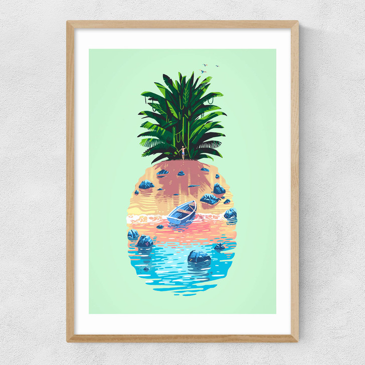 Pineapple Island Narrow Oak Frame Pineapple Island Narrow Oak Frame