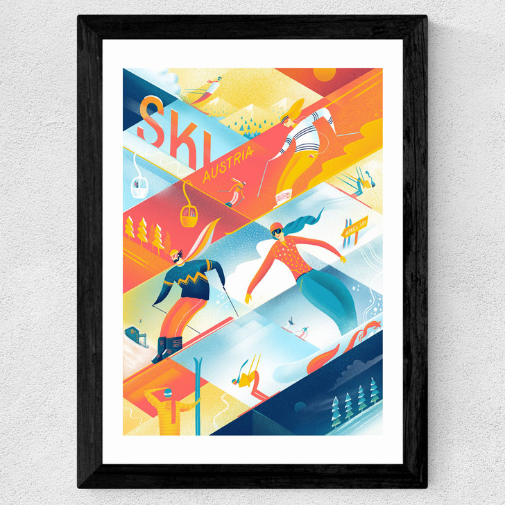 Ski The Lines Wide Black Frame