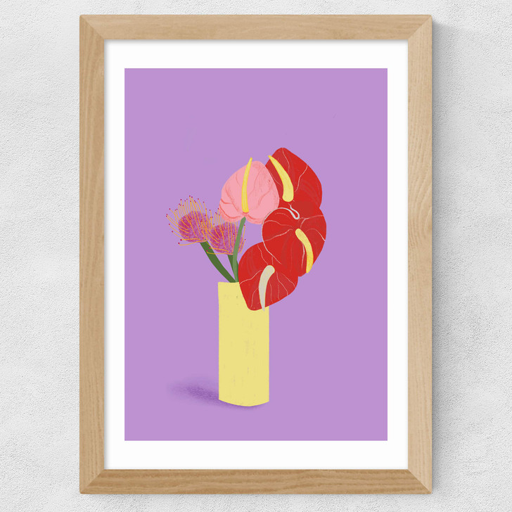 Fun Flowers Wide Oak Frame