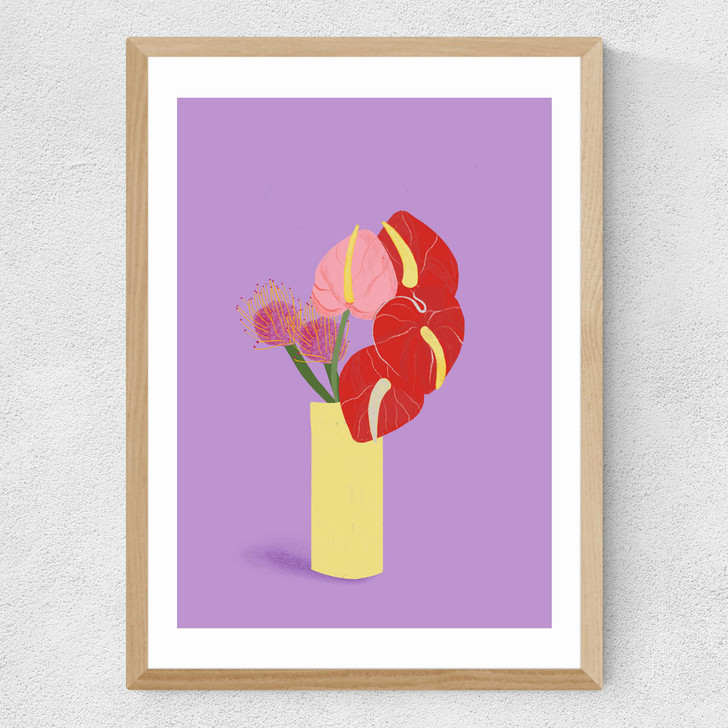Fun Flowers Medium Oak Frame